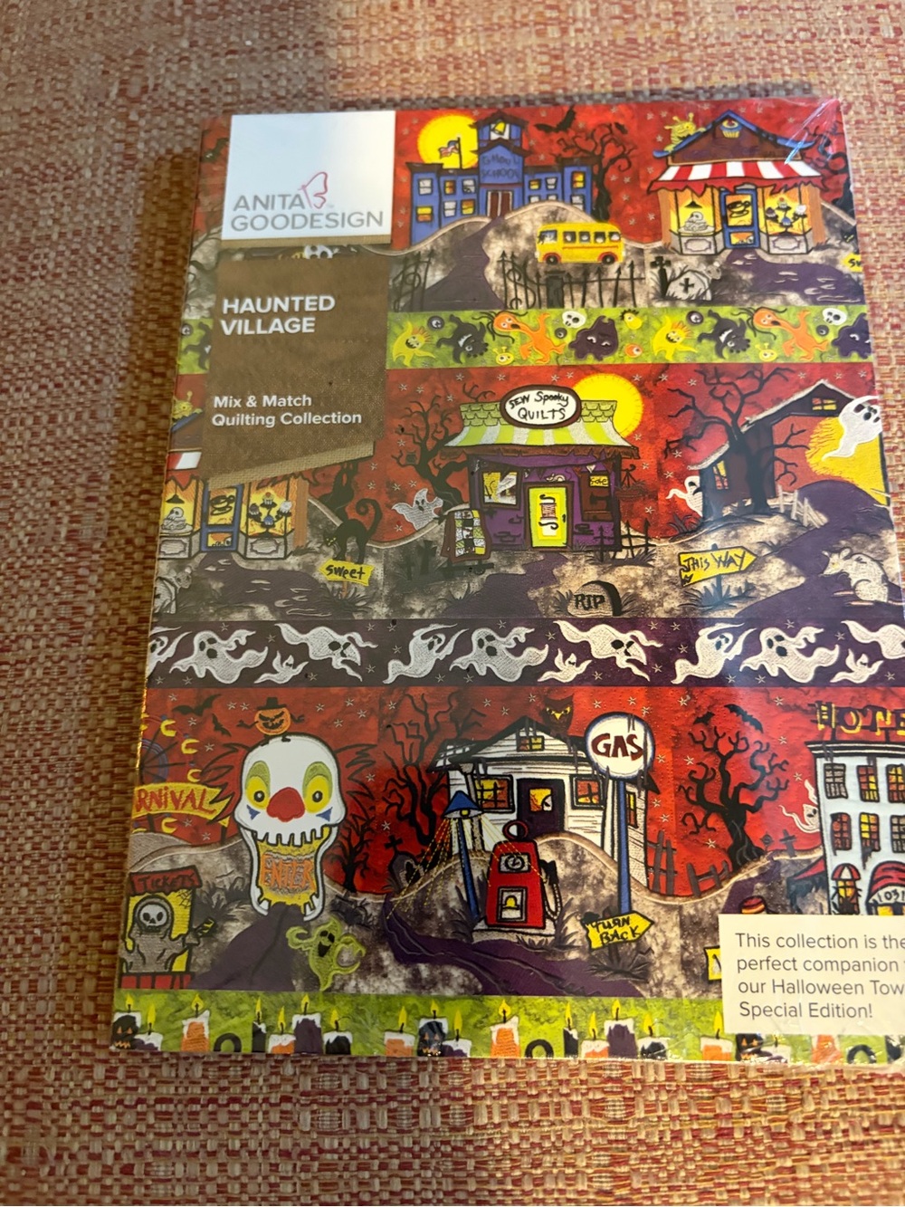Haunted Village Quilt Fabric Pack - Orange/Red